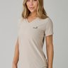 T-Shirt Fitness Feminina Bege Alongada Proteção UV Epulari