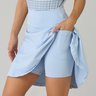 short saia moda fitness modesta evangelica azul claro em poliamida epulari 9