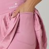 short saia pliassado moda modesta na cor rosa em poliamida epulari 6