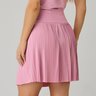 short saia pliassado moda modesta na cor rosa em poliamida epulari 12
