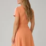 short saia laranja moda evangelica em poliamida epulari 1