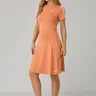 short saia laranja moda evangelica em poliamida epulari 6