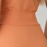 short saia laranja moda evangelica em poliamida epulari 14