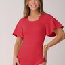 body feminino na cor morango em poliamida epulari 2
