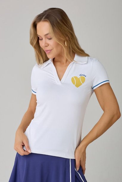 Blusa Polo Branca Com Estampa Exclusiva Poliamida Proteção UV Epulari