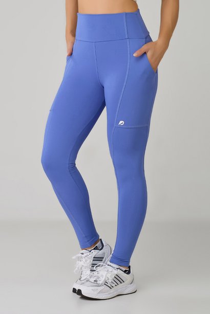 Calça Legging Azul  Poliamida Zero Transparência Proteção UV Epulari